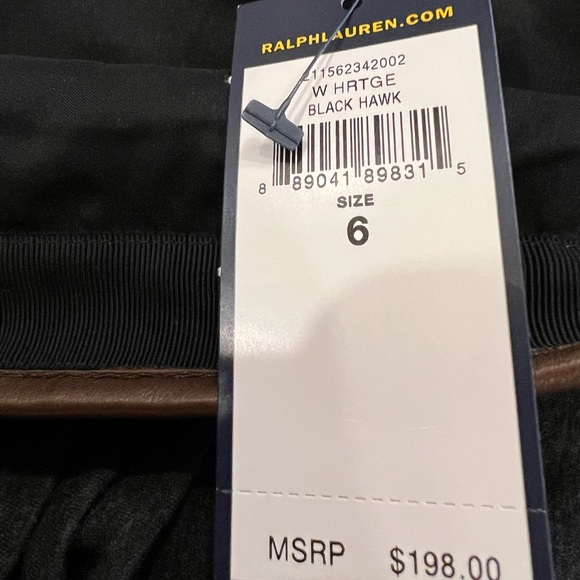 Ralph Lauren, pleated, soft wool with leather trim skirt - Picture 10 of 11